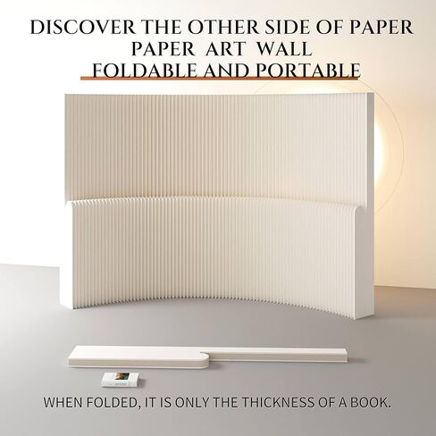 Versatile Freestanding Kraft Paper Partition Screen - Ideal for Living Rooms, Offices & Beauty Salons, Hoodless Design, Multifunctional & Space-Saving Solution in Saudi Arabia