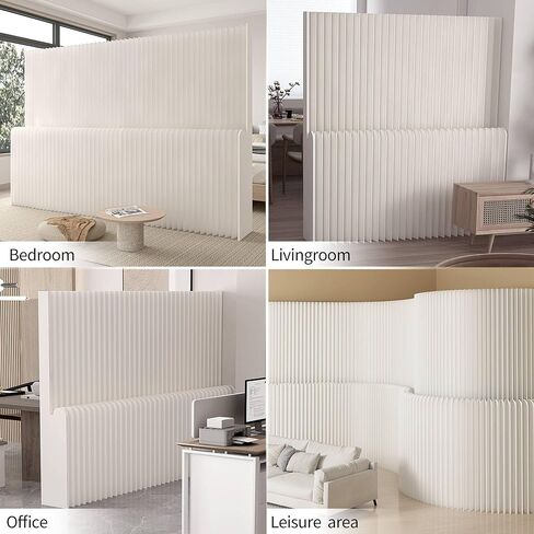 Versatile Freestanding Kraft Paper Partition Screen - Ideal for Living Rooms, Offices & Beauty Salons, Hoodless Design, Multifunctional & Space-Saving Solution in Saudi Arabia