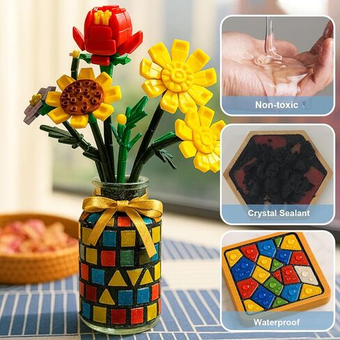 Mosaic Craft Kit, Mosaic Glue and Grout, Applicator, Gloves, for Mosaic Tiles, Glass, Coaster Art, Home Decoration (White Grout) in Saudi Arabia