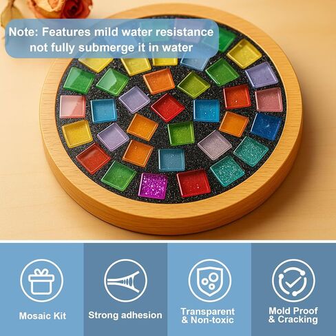 Mosaic Craft Kit, Mosaic Glue and Grout, Applicator, Gloves, for Mosaic Tiles, Glass, Coaster Art, Home Decoration (White Grout) in Saudi Arabia
