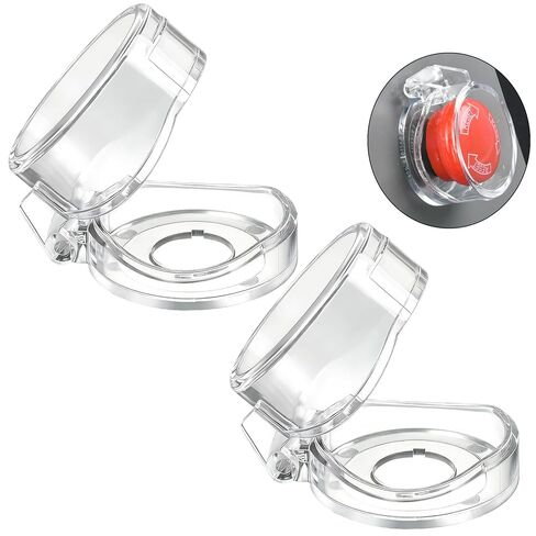 22mm Push Button Switch Protective Cover; IP66 Waterproof; 28x41mm Collision Resistant Dustproof Safety Switch Protector; for 7/8" Switch Computer PC Desktop 2Pcs in Saudi Arabia