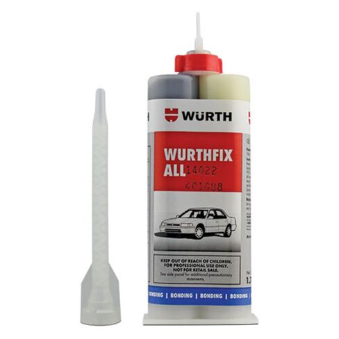 قائمة لاصقة إيبوكسي مكونة من جزأين من Wurth Fix 50 مل (1.7 أونصة سائلة) - مادة لاصقة عالية القوة وغير قابلة للترهل للمعادن والألياف الزجاجية والألواح المركبة - تتضمن فوهات خلط التطبيق in Kuwait