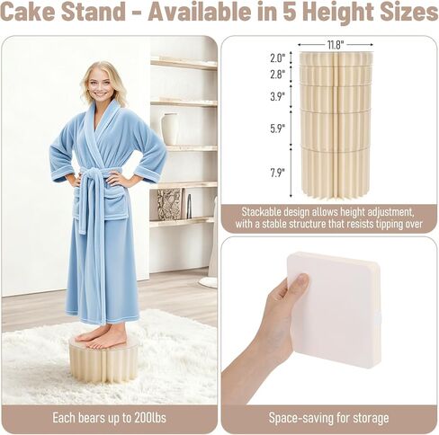 8 Pack Buffet Risers and Stand, Foldable Food Risers for Buffet Table Acrylic Dessert Table Display Set Food Display Risers Cylinder Cake Stands for Party Wedding, Birthday Decoration in Saudi Arabia