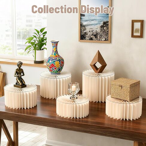 8 Pack Buffet Risers and Stand, Foldable Food Risers for Buffet Table Acrylic Dessert Table Display Set Food Display Risers Cylinder Cake Stands for Party Wedding, Birthday Decoration in Saudi Arabia