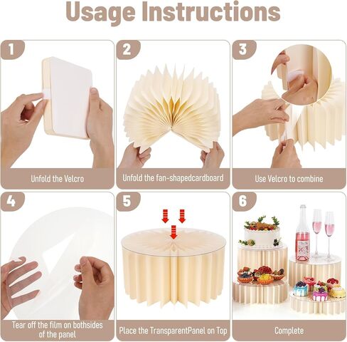 8 Pack Buffet Risers and Stand, Foldable Food Risers for Buffet Table Acrylic Dessert Table Display Set Food Display Risers Cylinder Cake Stands for Party Wedding, Birthday Decoration in Saudi Arabia