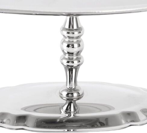 Dessert Platter with Pedestal, 304 Stainless Steel Oval Footed Display Plate for Ice Cream Pastries Fruit, Dessert Tray for Party Wedding Restaurant, 6.7 Inch by 3.9 Inch in Saudi Arabia