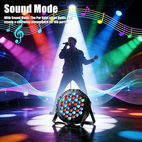 Par Lights Stage Lights Uplights LED RGB Lighting DMX512 Sound Activation Multiple Lighting Modes Party Light for DJ, Disco, Stage, Wedding - 4 Packs in Saudi Arabia