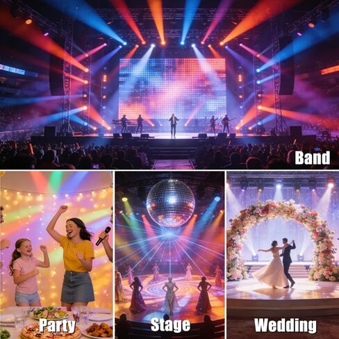 Par Lights Stage Lights Uplights LED RGB Lighting DMX512 Sound Activation Multiple Lighting Modes Party Light for DJ, Disco, Stage, Wedding - 4 Packs in Saudi Arabia