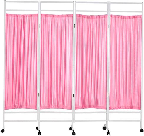4 Panel Folding Room Divider with Wheels, Medical Privacy Screen for Emergency Rooms, Spa & Ward, Space-Saving Portable Privacy Partition (White) in Saudi Arabia
