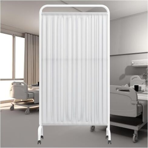 Portable Folding Privacy Screen with Wheels - 6ft High Medical Room Divider for Clinics, Patient & Examination Areas - Dark Blue, 2-Panel Temporary Barrier in Saudi Arabia
