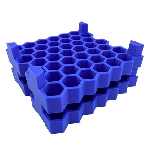 Peptide Vial Rack 84 Slot | Stackable 3 ml Holder 2 Pack | Hexagon Organizer for Semaglutide GLP-1 | Fits 18 mm x 39 mm | USA Made in Saudi Arabia
