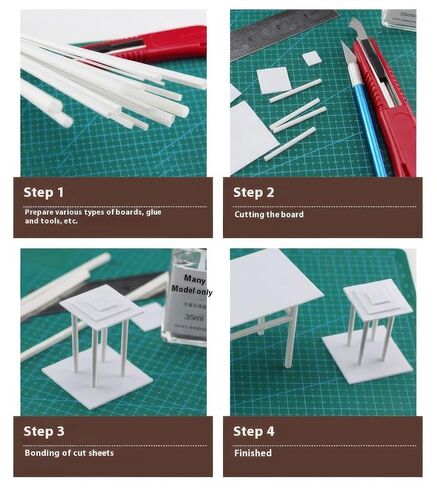 ‌60pcs White ABS Plastic Square Rods, 1/2/3mm Solid Bar Tubes for DIY Sand Table & Architectural Models‌ in Saudi Arabia