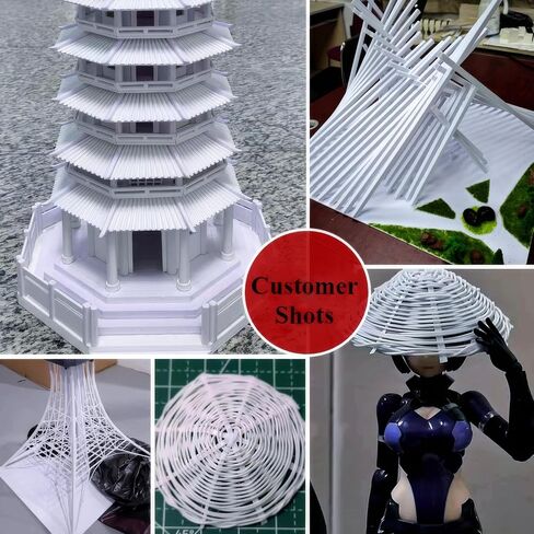 ‌60pcs White ABS Plastic Square Rods, 1/2/3mm Solid Bar Tubes for DIY Sand Table & Architectural Models‌ in Saudi Arabia