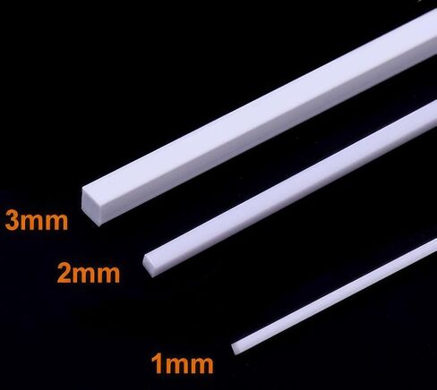 ‌60pcs White ABS Plastic Square Rods, 1/2/3mm Solid Bar Tubes for DIY Sand Table & Architectural Models‌ in Saudi Arabia