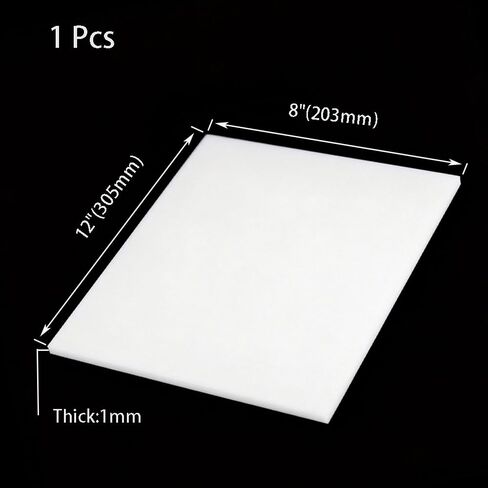 مقاس 8 × 12 بوصة - لوح بلاستيكي PTFE، لوح أبيض PTFE أصلي، صفائح تيفلون مقاومة للحرارة بسمك 1 مم، ألواح بلاستيكية قابلة لإعادة الاستخدام غير لاصقة in Saudi Arabia
