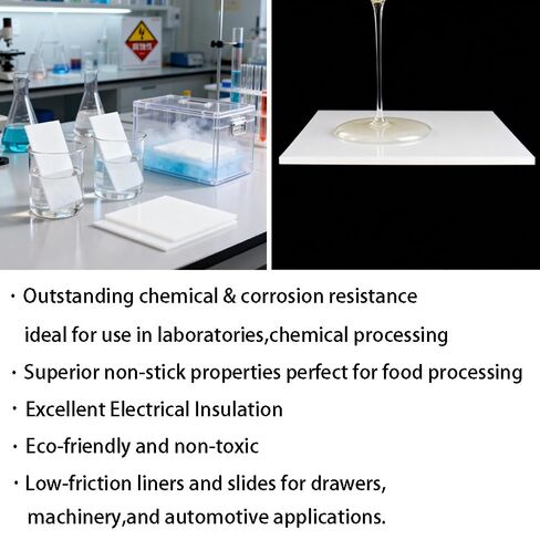 مقاس 8 × 12 بوصة - لوح بلاستيكي PTFE، لوح أبيض PTFE أصلي، صفائح تيفلون مقاومة للحرارة بسمك 1 مم، ألواح بلاستيكية قابلة لإعادة الاستخدام غير لاصقة in Saudi Arabia