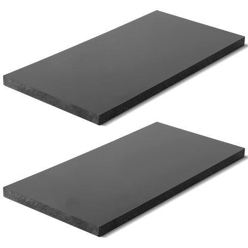 2 Pcs HDPE Plastic Sheet Panel, 1/2" Thick, Size 6" x 12", Black High-Density Polyethylene Solid Plastic Panel for DIY Projects, Handicrafts, Heavy-Duty Industrial Equipment, and Home Decoration. in Saudi Arabia