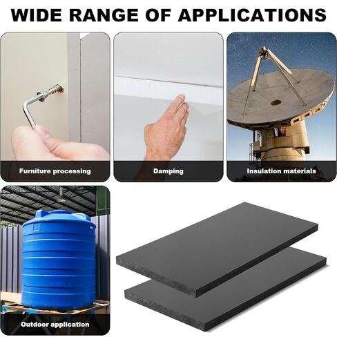 2 Pcs HDPE Plastic Sheet Panel, 1/2" Thick, Size 6" x 12", Black High-Density Polyethylene Solid Plastic Panel for DIY Projects, Handicrafts, Heavy-Duty Industrial Equipment, and Home Decoration. in Saudi Arabia