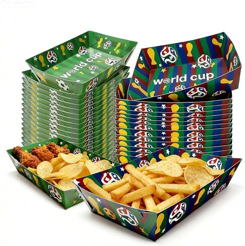 Soccer Party Supplies Kit for 36: Large Soccer Food Plates, Disposable Bowls,Food Trays - Ideal Soccer World Cup Party Decorations and Favors for Birthday and Tailgate Partie | Multicolor in Saudi Arabia