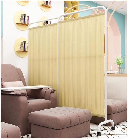 6 ft High 4 Panel Room Divider, Removable Folding Privacy Screen with Nylon Silk Fabric, Ideal for Clinics, Hospitals, and Ward Exams (Dark Blue) in Saudi Arabia