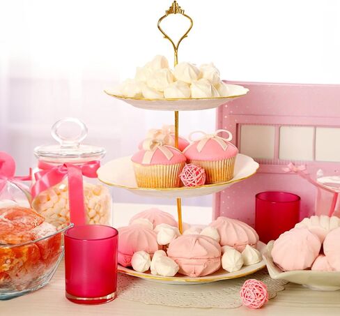 4 Sets 3 Tier Cake Stand Hardware, Tiered Tray Hardware Kit Cake Fruit Food Plate Stand Handle Fitting Hardwares Rod Holder for Serving Dessert Cupcake Dish Food in Saudi Arabia