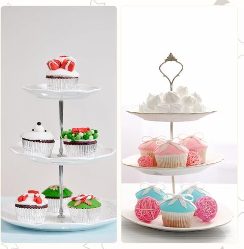 4 Sets 3 Tier Cake Stand Hardware, Tiered Tray Hardware Kit Cake Fruit Food Plate Stand Handle Fitting Hardwares Rod Holder for Serving Dessert Cupcake Dish Food in Saudi Arabia