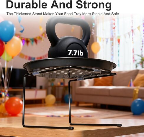 6 Pcs Black Metal Pizza Stands, Pizza Rack Holder With Non-Slip Pads, Food Display Riser For Table Buffet Party, Platter Tray For Serving Dessert, 8.5x8.27x5.9 Inch in Saudi Arabia