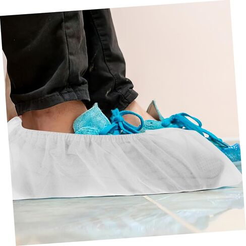 100PCS Disposable Non-Woven Shoe Covers Waterproof Non-Slip Boot Covers for Indoor Use Sturdy Foot Protectors for Home Hospital in Saudi Arabia