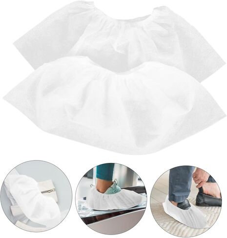 100PCS Disposable Non-Woven Shoe Covers Waterproof Non-Slip Boot Covers for Indoor Use Sturdy Foot Protectors for Home Hospital in Saudi Arabia