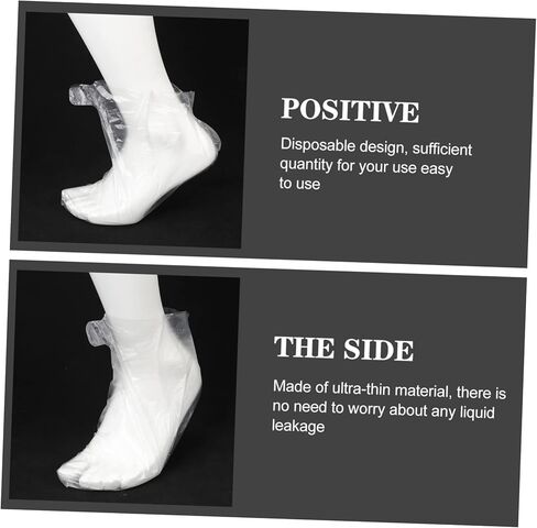 Milisten 200Pcs Disposable Transparent Foot Covers for Foot Care Skating Salon Use Protective Foot Cover Film for Spa Home Non Slip One Use Foot Care Liners in Saudi Arabia