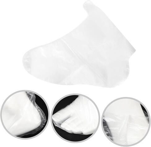 Milisten 200Pcs Disposable Transparent Foot Covers for Foot Care Skating Salon Use Protective Foot Cover Film for Spa Home Non Slip One Use Foot Care Liners in Saudi Arabia