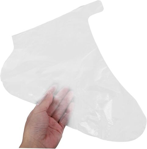 100pcs Foot Covers Plastic Shoe Covers for Rain Water-Resistant Feet Bags Pedicure Liners Spa Use Breathable Plastic Socks in Saudi Arabia