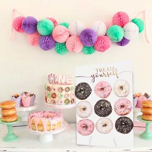 Donut Wall Wood Display Stand Holds 9 Donuts,Reusable Rustic Dessert Table Board Doughnut Holder for Christmas,Wedding Birthday Family Party Festival Table Decor Will Not Tip Over (Rectangular-1) in Saudi Arabia