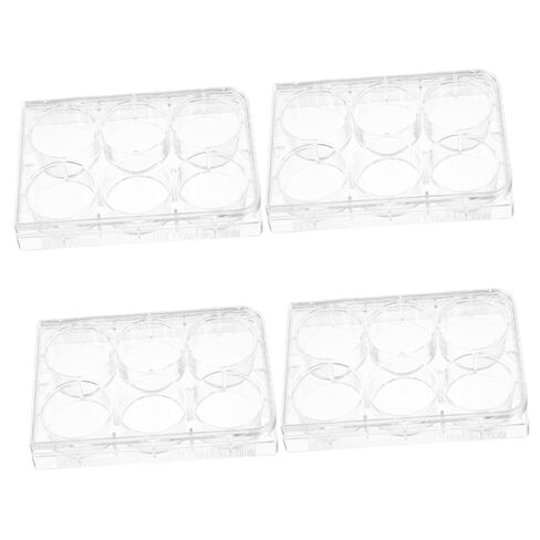 4pcs Tissue Culture Plate for Laboratory Cell Culture Tray 6-Slot One-time Use Lid Lab Equipment in Saudi Arabia