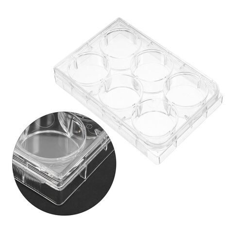 4pcs Tissue Culture Plate for Laboratory Cell Culture Tray 6-Slot One-time Use Lid Lab Equipment in Saudi Arabia