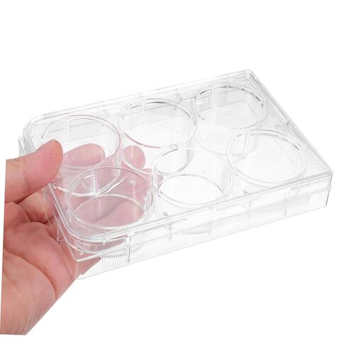 4pcs Tissue Culture Plate for Laboratory Cell Culture Tray 6-Slot One-time Use Lid Lab Equipment in Saudi Arabia