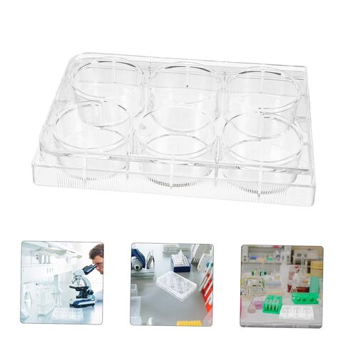 4pcs Tissue Culture Plate for Laboratory Cell Culture Tray 6-Slot One-time Use Lid Lab Equipment in Saudi Arabia