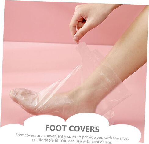 SHERCHPRY 100pcs Disposable Waterproof Foot Covers Thick Foot Masks for Moisturizing for Pedicures and Home Care in Saudi Arabia