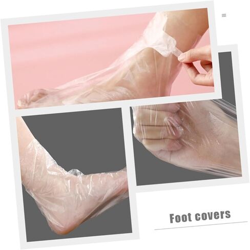 SHERCHPRY 100pcs Disposable Waterproof Foot Covers Thick Foot Masks for Moisturizing for Pedicures and Home Care in Saudi Arabia