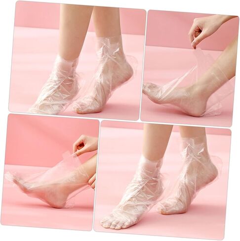 SHERCHPRY 100pcs Disposable Waterproof Foot Covers Thick Foot Masks for Moisturizing for Pedicures and Home Care in Saudi Arabia