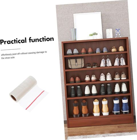 Homoyoyo 2 Rolls Shoe Film Machine Shoe Cover Shoes Organizer Antistatic Watch Disposable Shoe Cover Dispenser Watch Film Shoe Covers Reusable Shoe Cover Dispenser Automatic Pvc Beige in Saudi Arabia