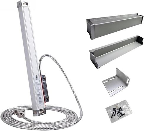 مقياس زجاجي DRO خطي نحيف 0.005 مم TTL 450 مم - 1000 مم مستشعر مسطرة شبكية لآلة مخرطة الطحن، طول العمل 600 مم -1 in Kuwait