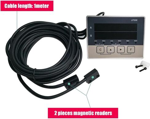 Linear Scale, LP20E 2 Axis Digit Display DRO Magnetic Sensor Magnetic Tape Displacement Readout Scale CNC Lathe Machine Tool Woodworking,Lp20e -3000mm Set-1 in Saudi Arabia