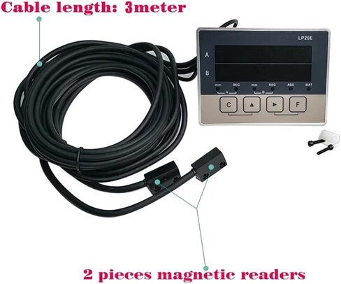 Linear Scale, LP20E 2 Axis Digit Display DRO Magnetic Sensor Magnetic Tape Displacement Readout Scale CNC Lathe Machine Tool Woodworking,Lp20e -3000mm Set-1 in Saudi Arabia