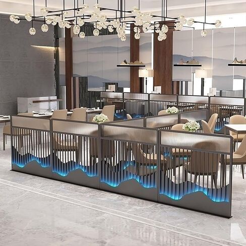 Panel - Translucent Privacy Screen for Teahouse, Restaurant, Hotel, Bookstore (Black 100x120cm) in Saudi Arabia