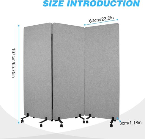 Generic 3 Panels Freestanding Partition Room Dividers Folding Portable Partition Screens Folding Privacy Screens for Office Reception Room Hospital in Saudi Arabia