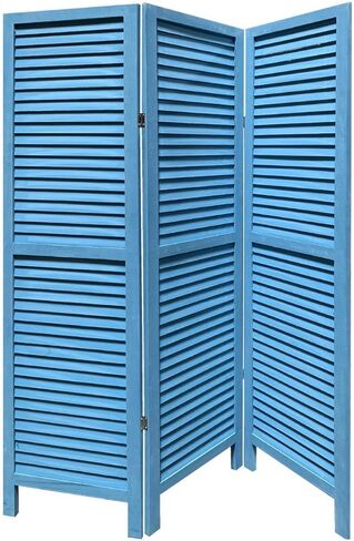 HomeStock 3 Panel Room Divider Shutter Screen - 48" x 67" Tall Folding Privacy Screen Red in Saudi Arabia