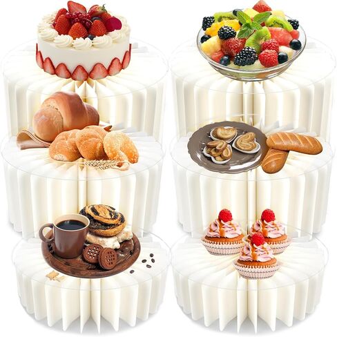 4 PCS Buffet Risers Foldable Food Display Risers, Heavy Duty Multi-Height Food Risers Dessert Display Stands with Clear Acrylic Plates for Party Pedestal Cake Stand Event Table Display Set in Saudi Arabia