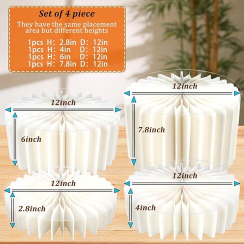 4 PCS Buffet Risers Foldable Food Display Risers, Heavy Duty Multi-Height Food Risers Dessert Display Stands with Clear Acrylic Plates for Party Pedestal Cake Stand Event Table Display Set in Saudi Arabia