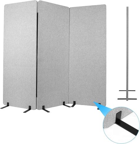 Generic 3 Panels Freestanding Partition Room Dividers Soundproof Privacy Panels Folding Portable Partition Screens for Office Reception Room Hospital in Saudi Arabia